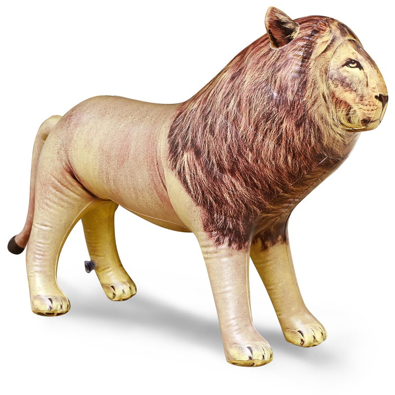 Jet Creations Inflatable Male Lion with Mane Stuffed Animal, Standing â€“ Ideal for Safari or Wildlife Theme Parties, Favors, and Decorations, Size 36 inch Long, an-Lion, Tan - Image 1